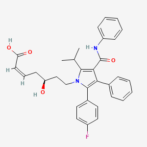 molecular formula C33H33FN2O4 B13449467 (Z,5S)-7-[2-(4-fluorophenyl)-3-phenyl-4-(phenylcarbamoyl)-5-propan-2-ylpyrrol-1-yl]-5-hydroxyhept-2-enoic acid 