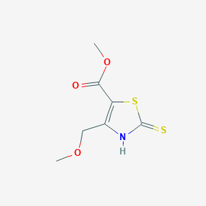 molecular formula C7H9NO3S2 B1344948 Methyl 2-mercapto-4-(methoxymethyl)-1,3-thiazole-5-carboxylate CAS No. 1142201-62-4