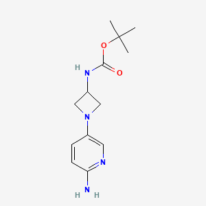 molecular formula C13H20N4O2 B13449484 tert-butyl N-[1-(6-aminopyridin-3-yl)azetidin-3-yl]carbamate CAS No. 2913240-99-8