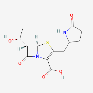 molecular formula C13H16N2O5S B13449488 (5R,6S)-6-[(1R)-1-hydroxyethyl]-7-oxo-3-[(5-oxopyrrolidin-2-yl)methyl]-4-thia-1-azabicyclo[3.2.0]hept-2-ene-2-carboxylic acid 