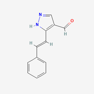 molecular formula C12H10N2O B1344949 3-[(E)-2-phenylvinyl]-1H-pyrazole-4-carbaldehyde CAS No. 1159834-02-2