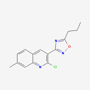 molecular formula C15H14ClN3O B1344951 2-氯-7-甲基-3-(5-丙基-1,2,4-噁二唑-3-基)喹啉 CAS No. 1142201-66-8