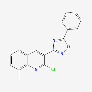 molecular formula C18H12ClN3O B1344952 2-Chloro-8-methyl-3-(5-phenyl-1,2,4-oxadiazol-3-yl)quinoline CAS No. 1142201-67-9