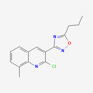 molecular formula C15H14ClN3O B1344953 2-Chloro-8-methyl-3-(5-propyl-1,2,4-oxadiazol-3-yl)quinoline CAS No. 1142201-69-1