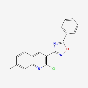 molecular formula C18H12ClN3O B1344955 2-Chloro-7-methyl-3-(5-phenyl-1,2,4-oxadiazol-3-yl)quinoline CAS No. 1142201-73-7
