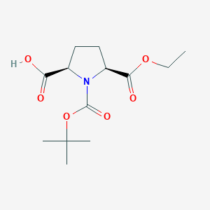 molecular formula C13H21NO6 B13449569 rac-(2R,5S)-1-[(tert-butoxy)carbonyl]-5-(ethoxycarbonyl)pyrrolidine-2-carboxylic acid 