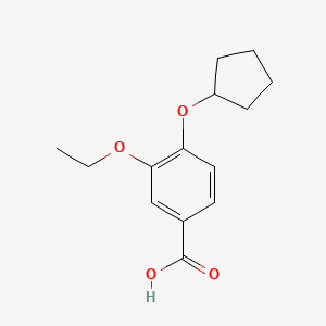 molecular formula C14H18O4 B1344960 4-(Cyclopentyloxy)-3-ethoxybenzoic acid CAS No. 1019350-60-7