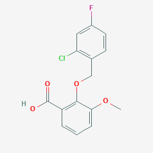 2-[(2-Chloro-4-fluorobenzyl)oxy]-3-methoxybenzoic acid