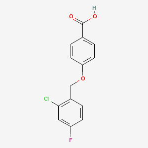 molecular formula C14H10ClFO3 B1344962 4-[(2-Chloro-4-fluorobenzyl)oxy]benzoic acid CAS No. 1041536-98-4