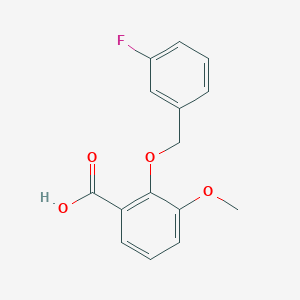 molecular formula C15H13FO4 B1344963 2-[(3-Fluorobenzyl)oxy]-3-methoxybenzoic acid CAS No. 1142201-93-1