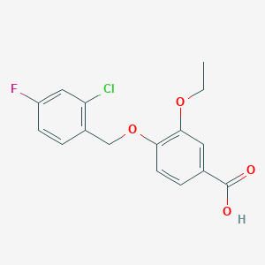 molecular formula C16H14ClFO4 B1344964 4-[(2-Chloro-4-fluorobenzyl)oxy]-3-ethoxybenzoic acid CAS No. 1142201-95-3