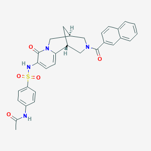 molecular formula C30H28N4O5S B13449665 N-(4-(N-((1R,5S)-3-(2-Naphthoyl)-8-oxo-2,3,4,5,6,8-hexahydro-1H-1,5-methanopyrido[1,2-a][1,5]diazocin-9-yl)sulfamoyl)phenyl)acetamide 