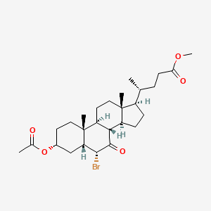molecular formula C27H41BrO5 B13449671 Methyl (3alpha,5beta,6alpha)-3-(Acetyloxy)-6-bromo-7-oxo-cholan-24-oic Acid Ester 