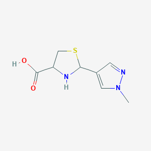 molecular formula C8H11N3O2S B1344968 2-(1-methyl-1H-pyrazol-4-yl)-1,3-thiazolidine-4-carboxylic acid CAS No. 1104804-23-0