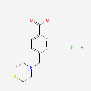 molecular formula C13H18ClNO2S B13449708 Methyl 4-[(thiomorpholin-4-yl)methyl]benzoate hydrochloride 