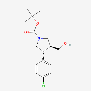 molecular formula C16H22ClNO3 B1344973 tert-butyl (3R,4S)-3-(4-chlorophenyl)-4-(hydroxymethyl)pyrrolidine-1-carboxylate CAS No. 1217843-35-0
