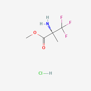 molecular formula C5H9ClF3NO2 B13449822 methyl (2R)-2-amino-3,3,3-trifluoro-2-methylpropanoate hydrochloride 