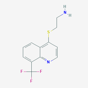 molecular formula C12H11F3N2S B13449851 4-[(2-Aminoethyl)thio]-8-(trifluoromethyl)quinoline 