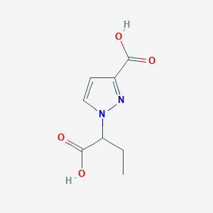 molecular formula C8H10N2O4 B1344986 1-(1-carboxypropyl)-1H-pyrazole-3-carboxylic acid CAS No. 1170851-35-0