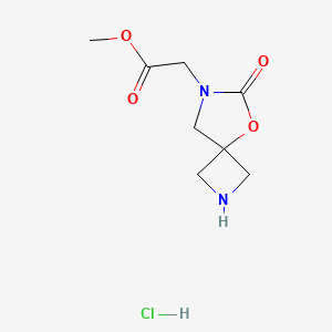 molecular formula C8H13ClN2O4 B13449861 Methyl 2-{6-oxo-5-oxa-2,7-diazaspiro[3.4]octan-7-yl}acetate hydrochloride 