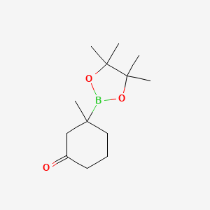 molecular formula C13H23BO3 B13449862 3-Methyl-3-(4,4,5,5-tetramethyl-1,3,2-dioxaborolan-2-yl)cyclohexan-1-one 