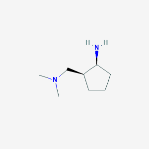 molecular formula C8H18N2 B13449866 rac-(1R,2R)-2-[(dimethylamino)methyl]cyclopentan-1-amine, cis CAS No. 33028-41-0