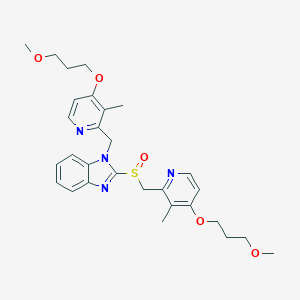 molecular formula C29H36N4O5S B134499 1-[[4-(3-Methoxypropoxy)-3-methyl-2-pyridinyl]methyl]-2-[[[4-(3-methoxypropoxy)-3-methyl-2-pyridinyl]methyl]sulfinyl]-1H-benzimidazole CAS No. 935260-92-7