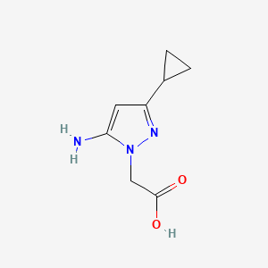 molecular formula C8H11N3O2 B1344992 (5-amino-3-cyclopropyl-1H-pyrazol-1-yl)acetic acid CAS No. 1119477-70-1