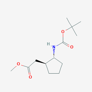 molecular formula C13H23NO4 B13450048 methyl 2-[(1S,2R)-2-{[(tert-butoxy)carbonyl]amino}cyclopentyl]acetate 