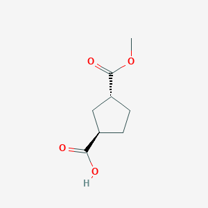 molecular formula C8H12O4 B13450082 trans-3-(Methoxycarbonyl)cyclopentanecarboxylic acid 