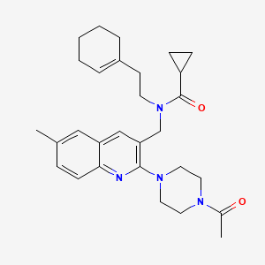 molecular formula C29H38N4O2 B1345015 N-{[2-(4-acetyl-1-piperazinyl)-6-methyl-3-quinolinyl]methyl}-N-[2-(1-cyclohexen-1-yl)ethyl]cyclopropanecarboxamide 