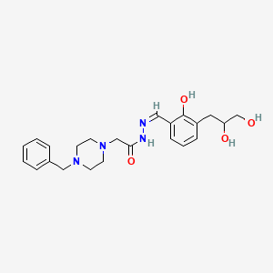 molecular formula C23H30N4O4 B13450151 2-(4-benzylpiperazin-1-yl)-N-[(Z)-[3-(2,3-dihydroxypropyl)-2-hydroxyphenyl]methylideneamino]acetamide 