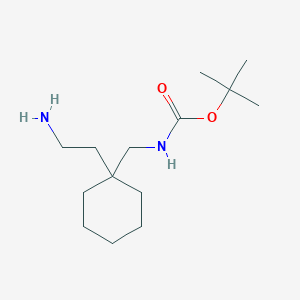 molecular formula C14H28N2O2 B1345019 tert-Butyl ((1-(2-aminoethyl)cyclohexyl)methyl)carbamate CAS No. 886362-17-0