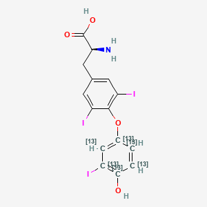 molecular formula C15H12I3NO4 B13450213 3,3',5-Triiodo-L-thyronine-13C6 