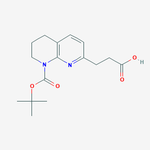 molecular formula C16H22N2O4 B1345023 3-(8-(Tert-butoxycarbonyl)-5,6,7,8-tetrahydro-1,8-naphthyridin-2-yl)propanoic acid CAS No. 886362-45-4