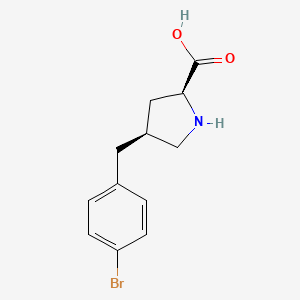 molecular formula C12H14BrNO2 B1345025 (2s,4s)-4-(4-Bromobenzyl)pyrrolidine-2-carboxylic acid 
