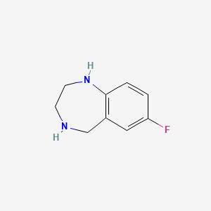 molecular formula C9H11FN2 B1345028 7-Fluoro-2,3,4,5-tetrahydro-1H-benzo[e][1,4]diazepine CAS No. 886366-21-8