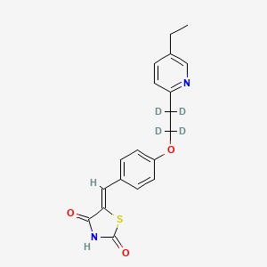 molecular formula C19H18N2O3S B13450303 5-[[4-[2-(5-Ethyl-2-pyridinyl)ethoxy-d4]phenyl]methylene]-2,4-thiazolidinedione 