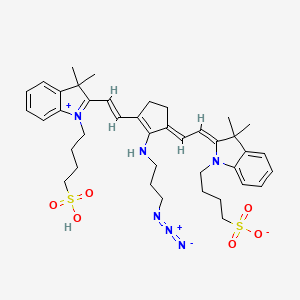 molecular formula C40H52N6O6S2 B13450312 4-[(2Z)-2-[(2E)-2-[2-(3-azidopropylamino)-3-[(E)-2-[3,3-dimethyl-1-(4-sulfobutyl)indol-1-ium-2-yl]ethenyl]cyclopent-2-en-1-ylidene]ethylidene]-3,3-dimethylindol-1-yl]butane-1-sulfonate 