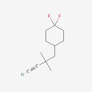 molecular formula C12H18F2 B13450333 4-(2,2-Dimethylbut-3-yn-1-yl)-1,1-difluorocyclohexane 