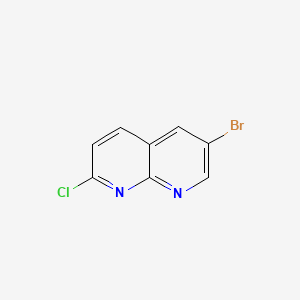 molecular formula C8H4BrClN2 B1345034 6-Bromo-2-chloro-1,8-naphthyridine CAS No. 902837-40-5