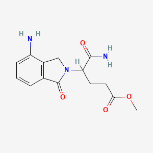 molecular formula C14H17N3O4 B13450355 Methyl 5-amino-4-(4-amino-1-oxoisoindolin-2-yl)-5-oxopentanoate 