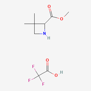 molecular formula C9H14F3NO4 B13450378 Methyl 3,3-dimethylazetidine-2-carboxylate, trifluoroacetic acid 