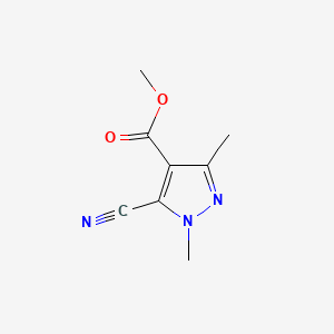 molecular formula C8H9N3O2 B13450422 methyl 5-cyano-1,3-dimethyl-1H-pyrazole-4-carboxylate 
