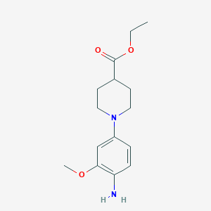 molecular formula C15H22N2O3 B1345047 Ethyl 1-(4-amino-3-methoxyphenyl)-4-piperidinecarboxylate CAS No. 1017782-48-7