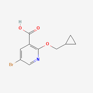 molecular formula C10H10BrNO3 B1345052 5-Bromo-2-(cyclopropylmethoxy)nicotinic acid CAS No. 1017782-57-8