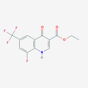 molecular formula C13H9F4NO3 B13450521 Ethyl 8-fluoro-4-hydroxy-6-(trifluoromethyl)quinoline-3-carboxylate 