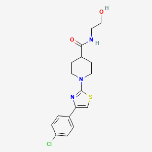 molecular formula C17H20ClN3O2S B1345054 1-[4-(4-chlorophenyl)-1,3-thiazol-2-yl]-N-(2-hydroxyethyl)-4-piperidinecarboxamide CAS No. 1033463-18-1