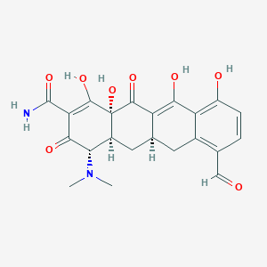 molecular formula C22H22N2O8 B13450570 (4S,4aS,5aR,12aR)-4-(dimethylamino)-7-formyl-1,10,11,12a-tetrahydroxy-3,12-dioxo-4a,5,5a,6-tetrahydro-4H-tetracene-2-carboxamide CAS No. 1035655-10-7