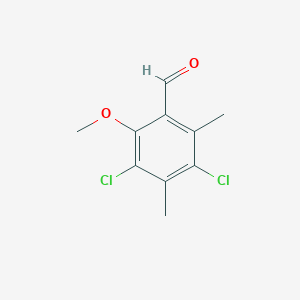 molecular formula C10H10Cl2O2 B1345060 3,5-Dichloro-2-methoxy-4,6-dimethylbenzaldehyde CAS No. 883532-81-8